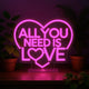 Neon-Effect Led Sign, IT'S A SIGN - All You need is Love