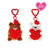 Set of 2 Keyrings Plush - Teddy Bear Love